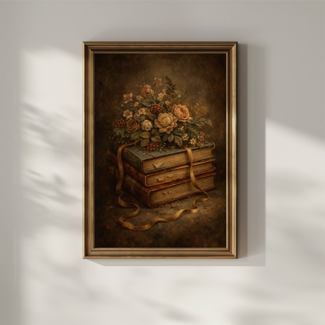 Póster Libros antiguos y flores de otoño (Subido por el creador)
