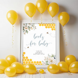 Póster Libros Baby Shower De Abejas De Miel De Verano Par