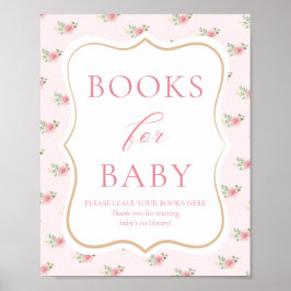 Póster Libros Baby Shower de Fiesta de té para bebé