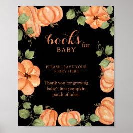 Póster Libros Baby Shower De La Calabaza Negra Para El Be