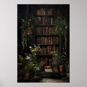 Póster Libros Botánicos Impresos, Biblioteca Verde Vintag