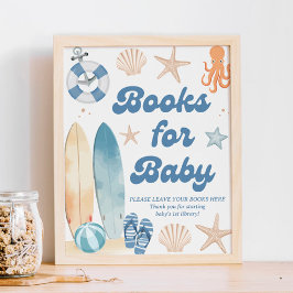 Póster Libros costeros de Baby Shower para bebé