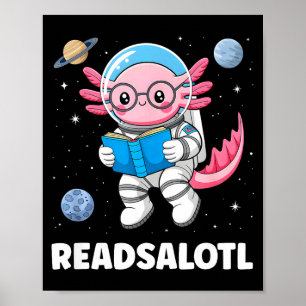 Póster Libros de ajolote leen ajolote leyendo niños gusan