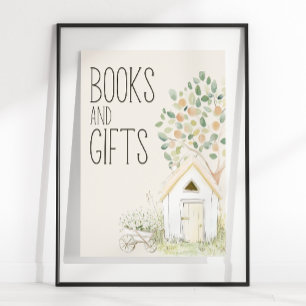 Póster Libros de Animales de Granja para Baby Shower Rega
