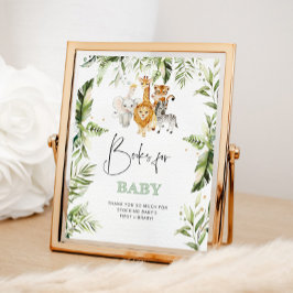 Póster Libros de animales de safari acuarela para bebés