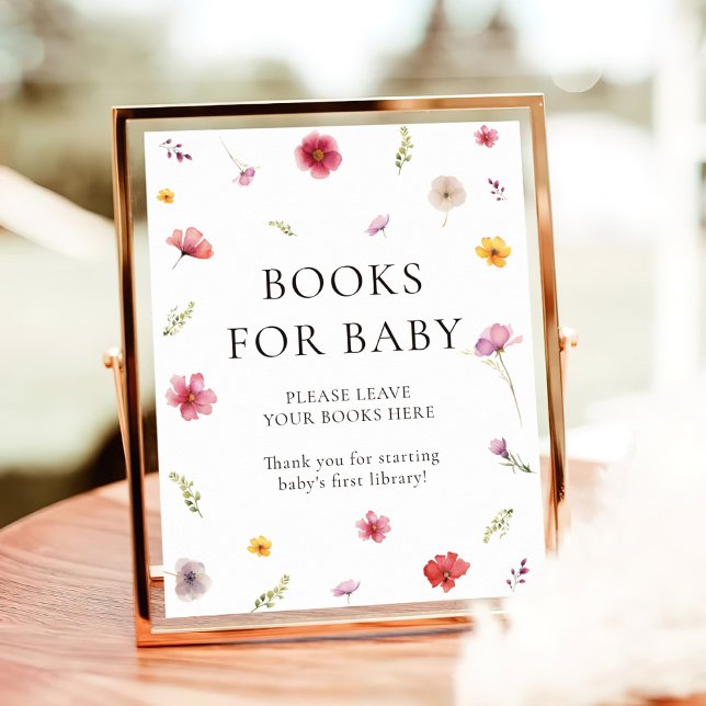 Póster Libros de Baby Shower de flores silvestres para be (Subido por el creador)