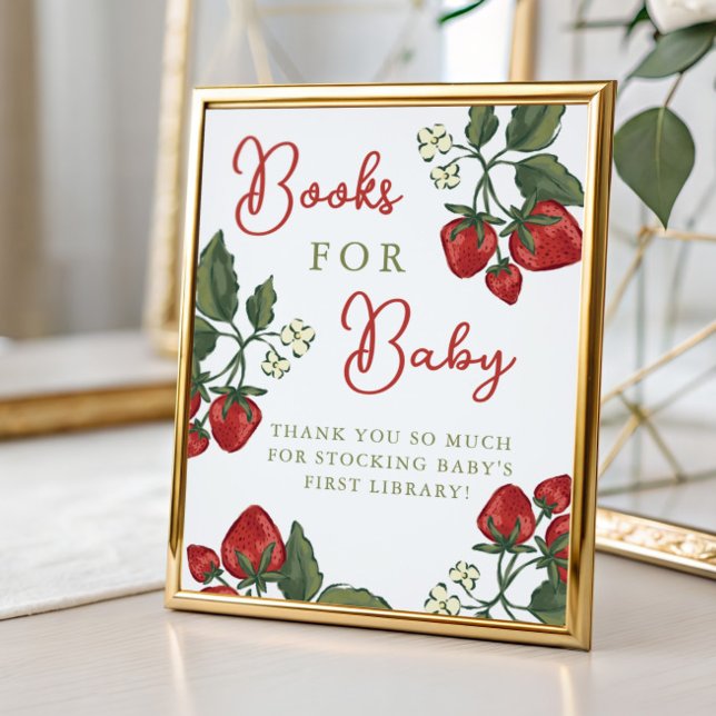 Póster Libros de baby shower de fresa para bebé signo (Subido por el creador)