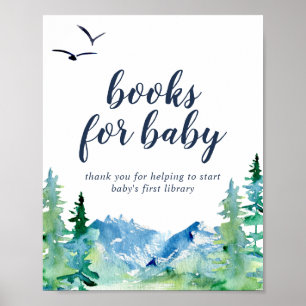 Póster Libros de Baby Shower de las Montañas Rocosas para