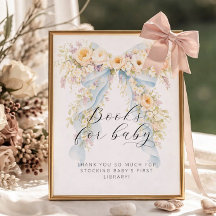 Libros de baby shower de lazo floral acuarela para