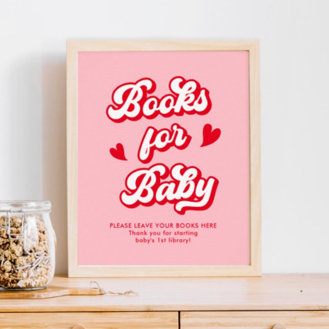 Póster Libros de Baby Shower de San Valentín Rojo para be (Subido por el creador)