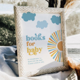 Póster Libros de Baby Shower de Sun para el Rótulo de los