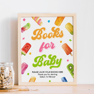 Póster Libros de Baby Shower Listos para Pop para Bebé