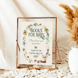 Póster Libros de Baby Shower neutrales para animales de l