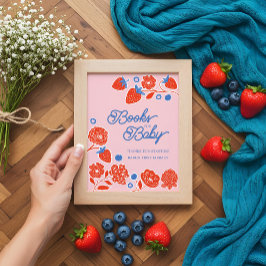 Póster Libros De Baby Shower Para Bebés Y Flores