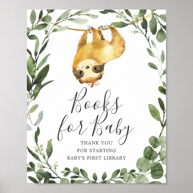 Póster Libros De Baby Shower Para El Rótulo De Bebés (Frente)