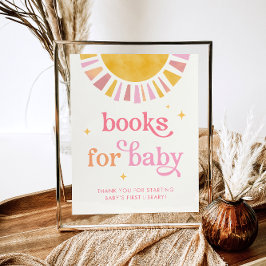 Póster Libros de Baby Shower Sunshine para el Rótulo de b