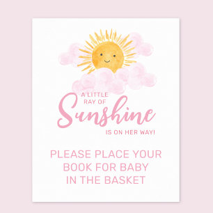Póster Libros de bebé en cesta para Baby Shower Rayo de S