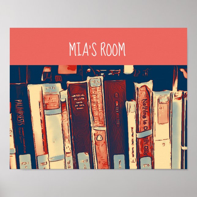 Póster Libros de biblioteca sala de chicas de libros de a (Frente)