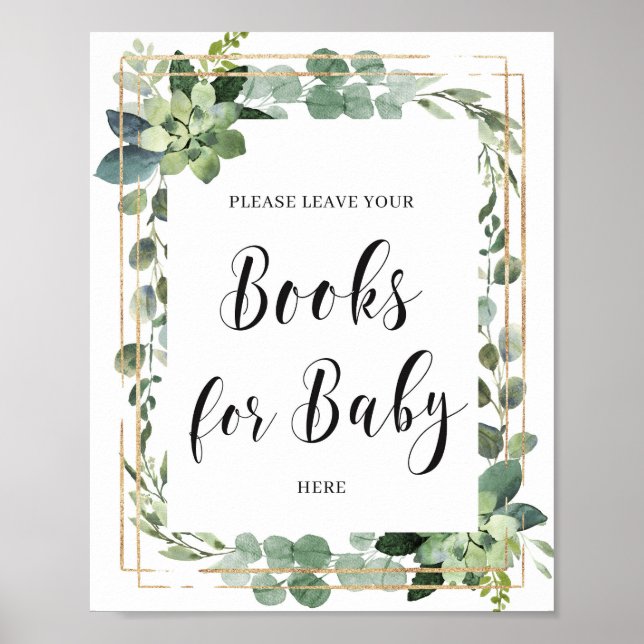 Póster Libros de boho de buena vegetación para el cartel  (Frente)
