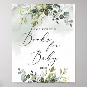Póster Libros de boho de follaje de vegetación de moda pa
