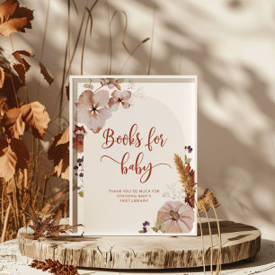 Póster Libros de calabaza de otoño para bebé poster