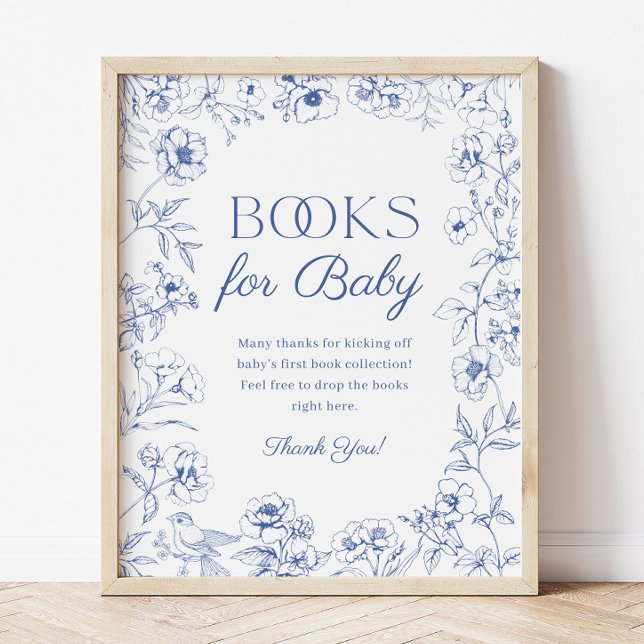 Póster Libros de Chinoiserie azul para el Rótulo infantil (Subido por el creador)