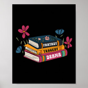 Póster Libros De Emoción Fantasía Tragedia Diseño Dramáti