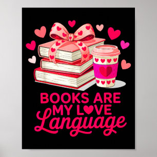 Póster Libros de enamorados amantes de los libros son len