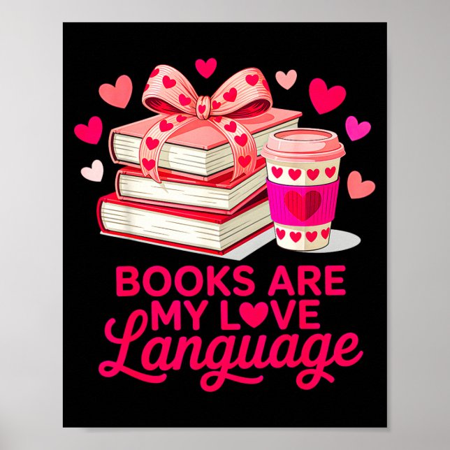 Póster Libros de enamorados amantes de los libros son len (Frente)