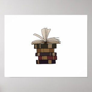 Póster Libros de época apilados