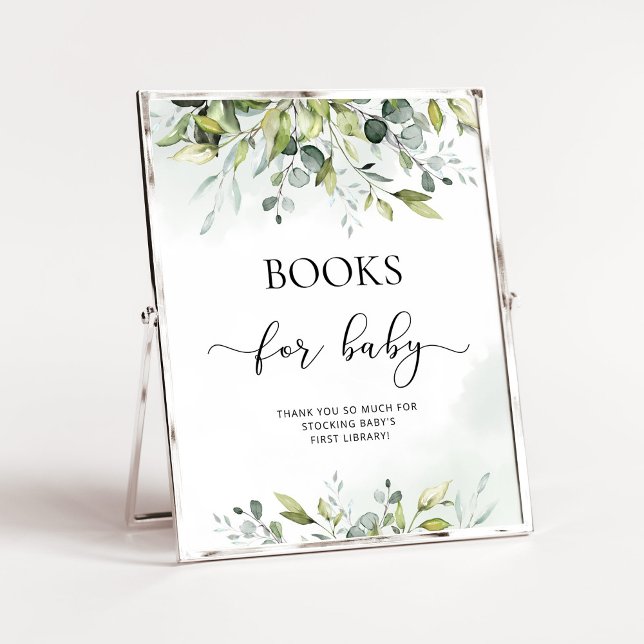 Póster Libros de eucalipto acuarela para bebé (Subido por el creador)