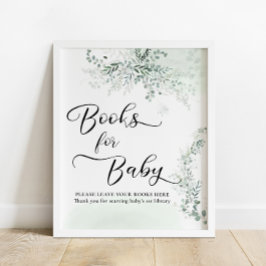 Póster Libros de eucalipto verde sabio para Poster de beb