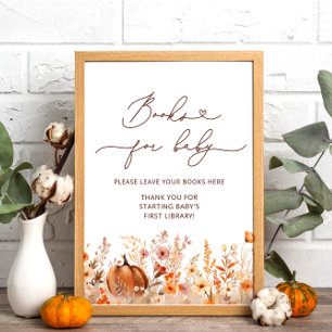 Póster Libros de flores silvestres de calabaza para bebé