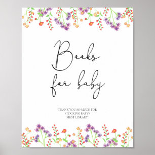 Póster Libros de flores silvestres para el bebé