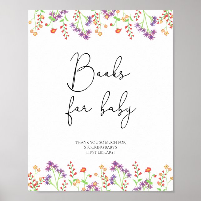 Póster Libros de flores silvestres para el bebé (Frente)