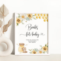 Libros de girasol de oso de miel para bebé Poster