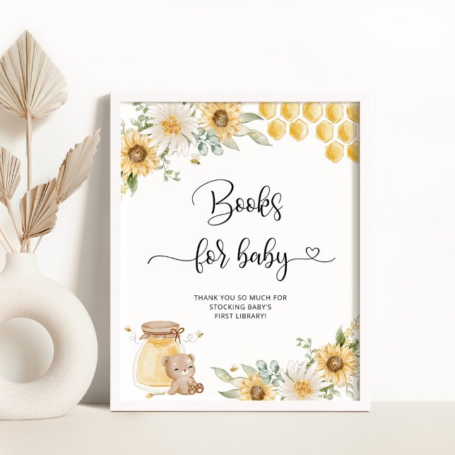 Póster Libros de girasol de oso de miel para bebé Poster (Subido por el creador)