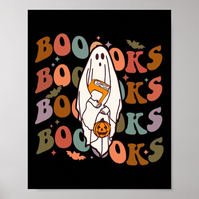 Póster Libros de Halloween adoran libro fantasma leyendo  (Frente)