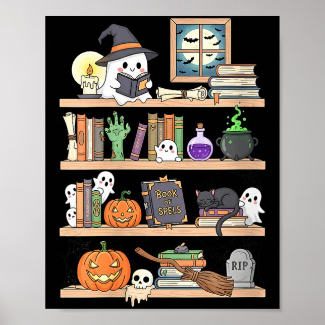 Póster Libros de Halloween para mujeres fantasma  (Frente)