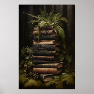 Póster Libros de Helechos Florales Imprimir, Gótico Acade