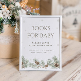Póster Libros de invierno de Baby Shower para bebé
