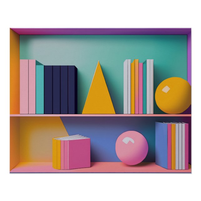 Póster Libros de la Biblioteca Moderna Diseño Arte Contem (Anverso)