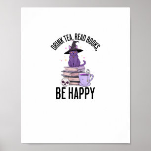 Póster Libros de lectura de bebidas Diseño de Halloween d
