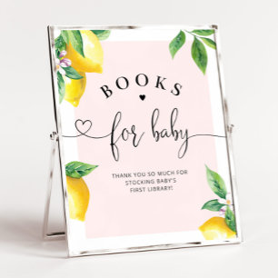 Póster Libros de limón rosado para bebé