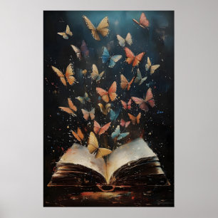 Póster Libros de Mariposas Imprimir, Librería de Naturale