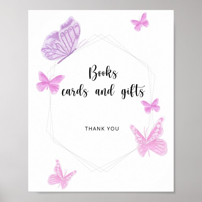 Póster Libros de mariposas tarjetas y regalos (Frente)