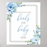 Libros de moda de plata floral azul rustica para e