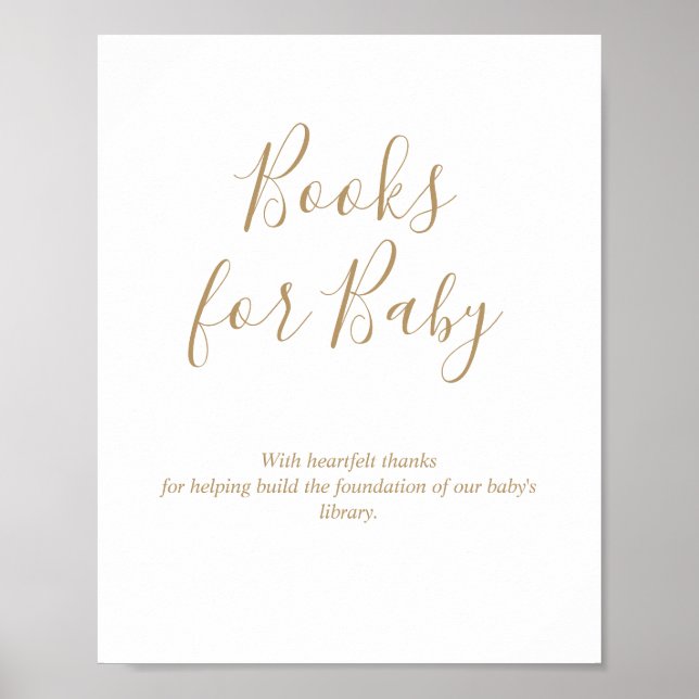 Póster Libros de Oro para Tarjeta de Fiesta de Bebé (Frente)