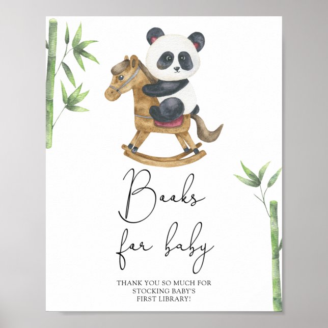 Póster Libros de osito panda para bebé (Frente)