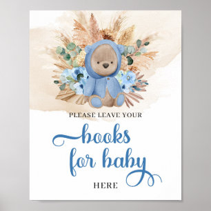 Póster Libros de pampas de oso de peluche para niños trop